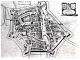 1650 Oude getekende kaart van Dokkum